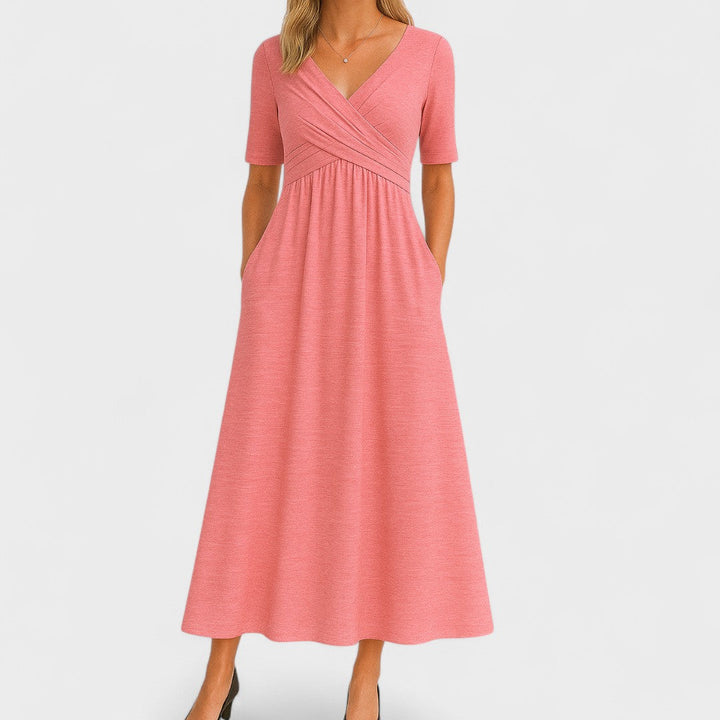 Maddison | Elegancka Midi Sukienka z Plisami