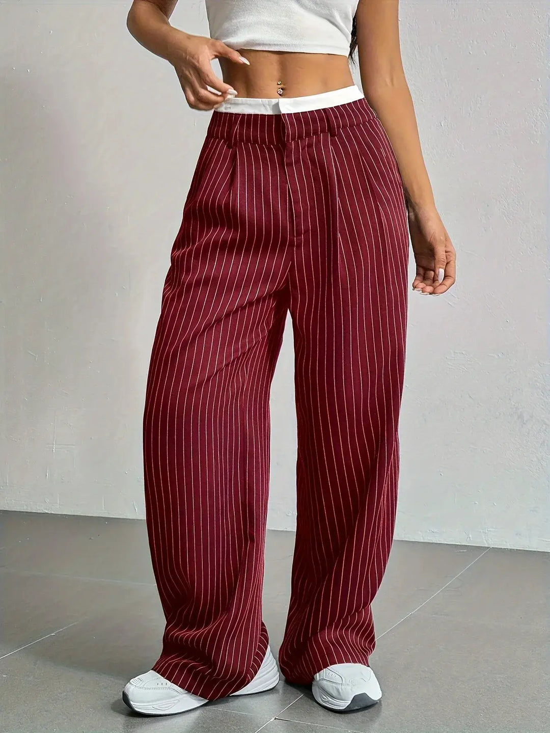 Grace | Casual Striped Wide Pants