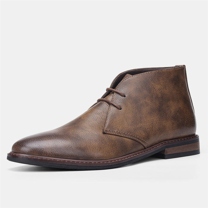 Męskie Buty Desert Boots z Sznurowaniem i Kontrastowym Wnętrzem