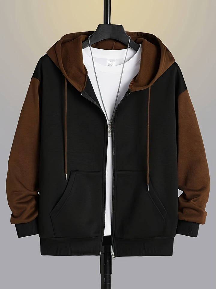 Cedric | Kolorowy Blokowany Hoodie na Zamek