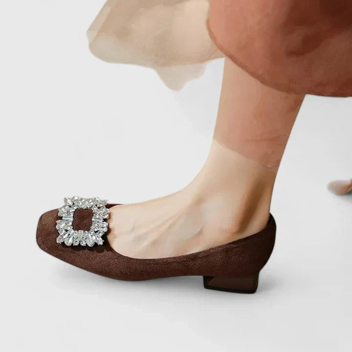 Juliana | Ortopedyczne Lśniące Obcasy z Klamrą