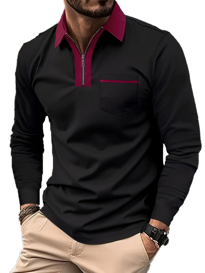 Curtis | Elegancka koszulka polo z zamkiem przy kołnierzu
