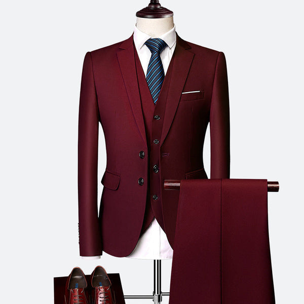 Męski Garnitur 3-częściowy Slim Fit z Kamizelką