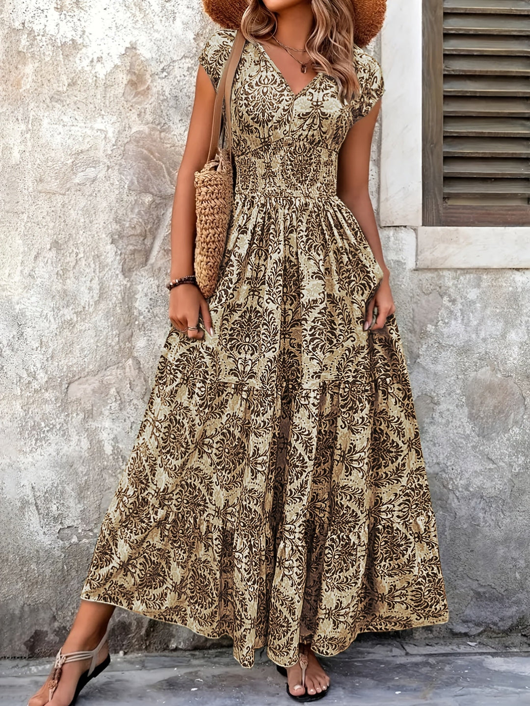 Lorena | Swobodna Boho Maxi Sukienka