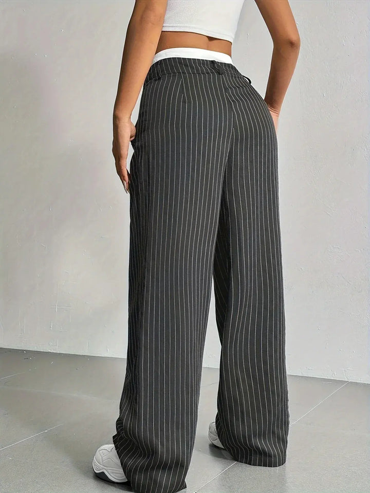 Grace | Casual Striped Wide Pants