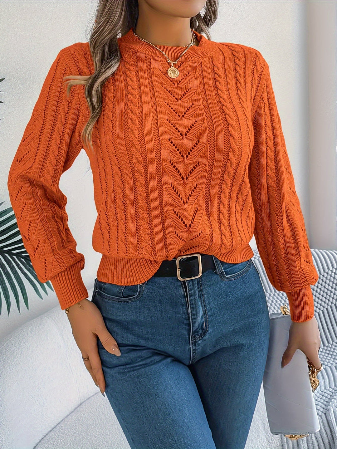 Blythe | Sweter z Warkoczowym Wzorem