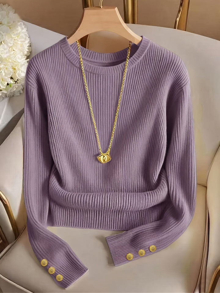 Gretchen | Sweter z prążkowanymi mankietami na guziki