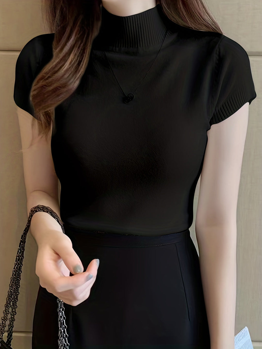 Della | Wyrafinowany Top z Mock-Neck