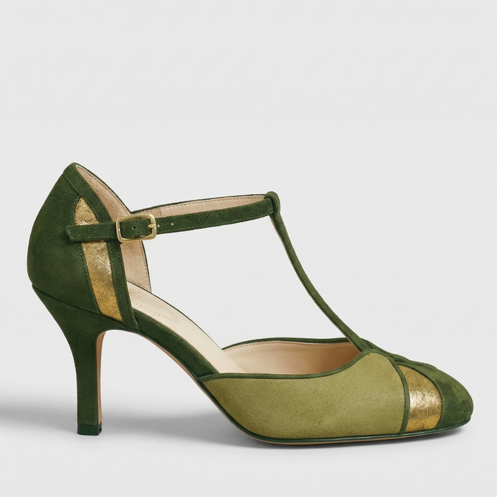 Coralise | Wyrafinowane zamszowe obcasy T-Strap