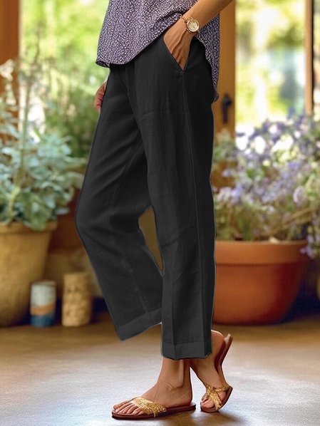 Ashley | Casualne Spodnie z Kieszeniami