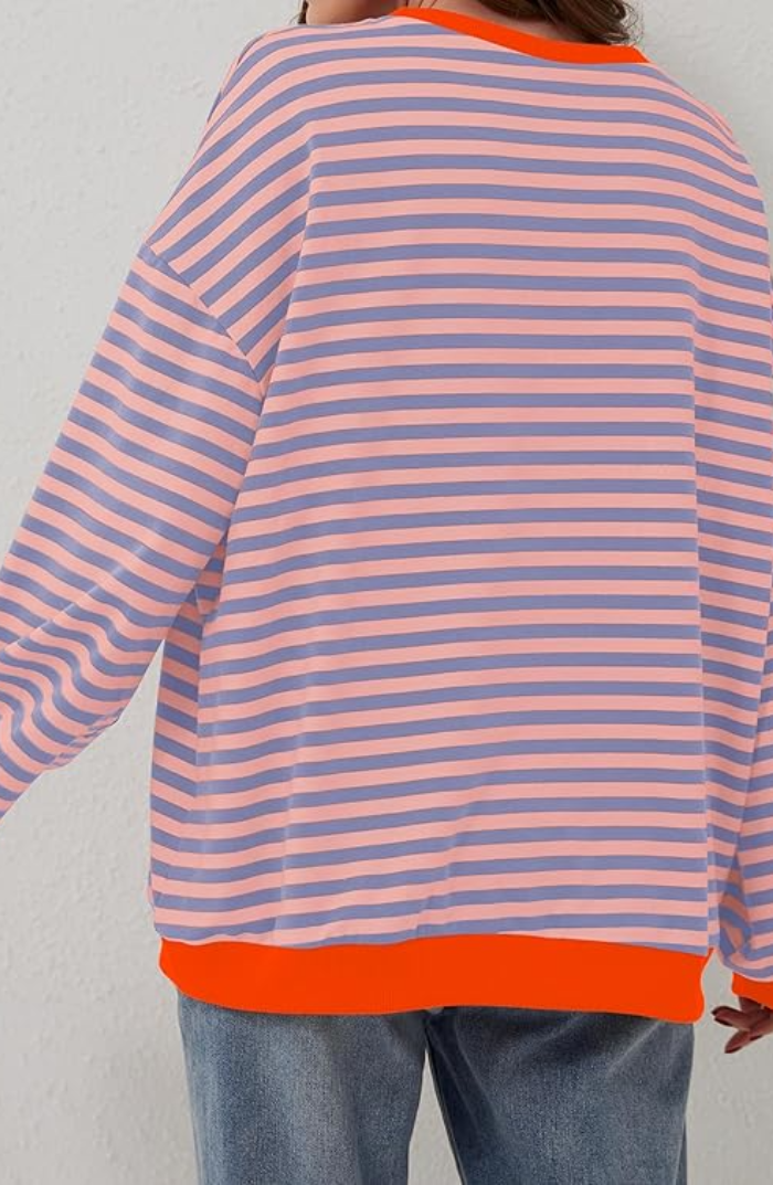 Paula | Sweter z okrągłym dekoltem w paski