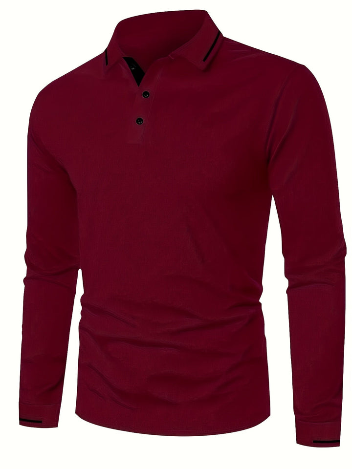 Dalton | Elegancka Koszula Polo z Długim Rękawem