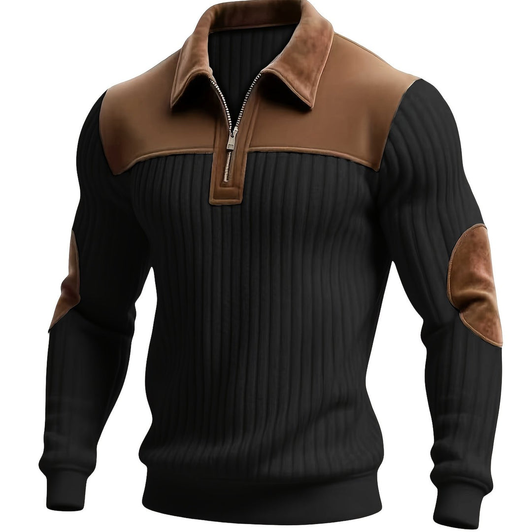 Roland | Pullover z Kwartowym Zipperem w Dwu Tonach