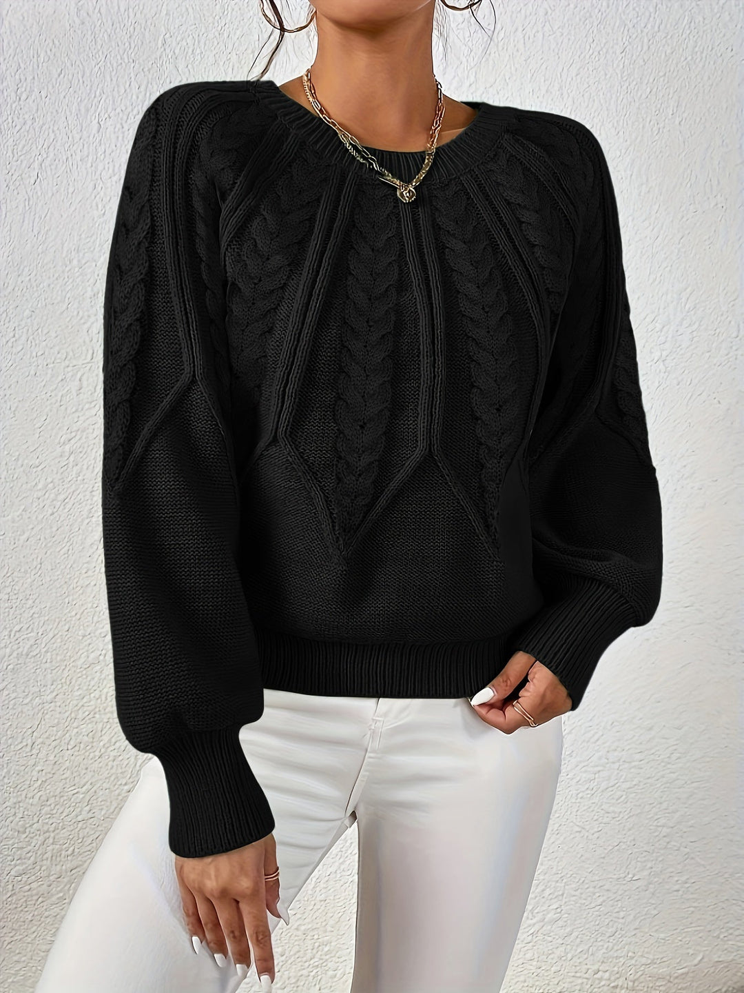 Eleanor | Luźny sweter w warkocze
