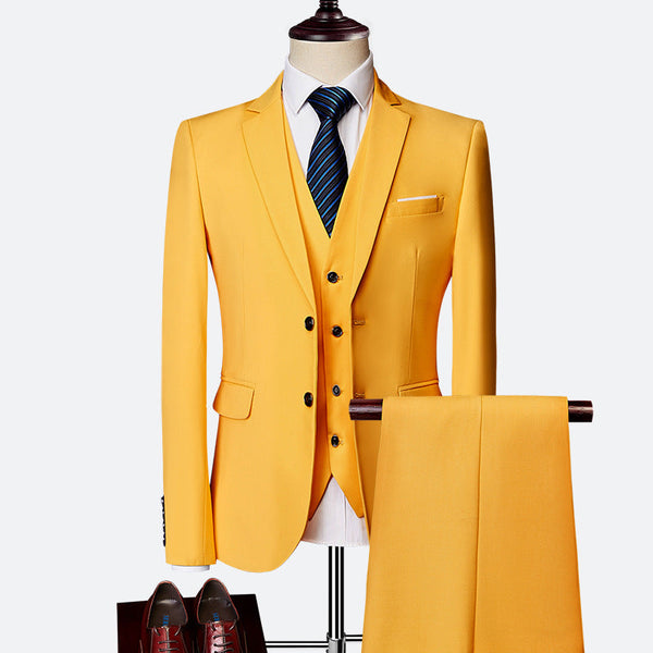 Męski Garnitur 3-częściowy Slim Fit z Kamizelką