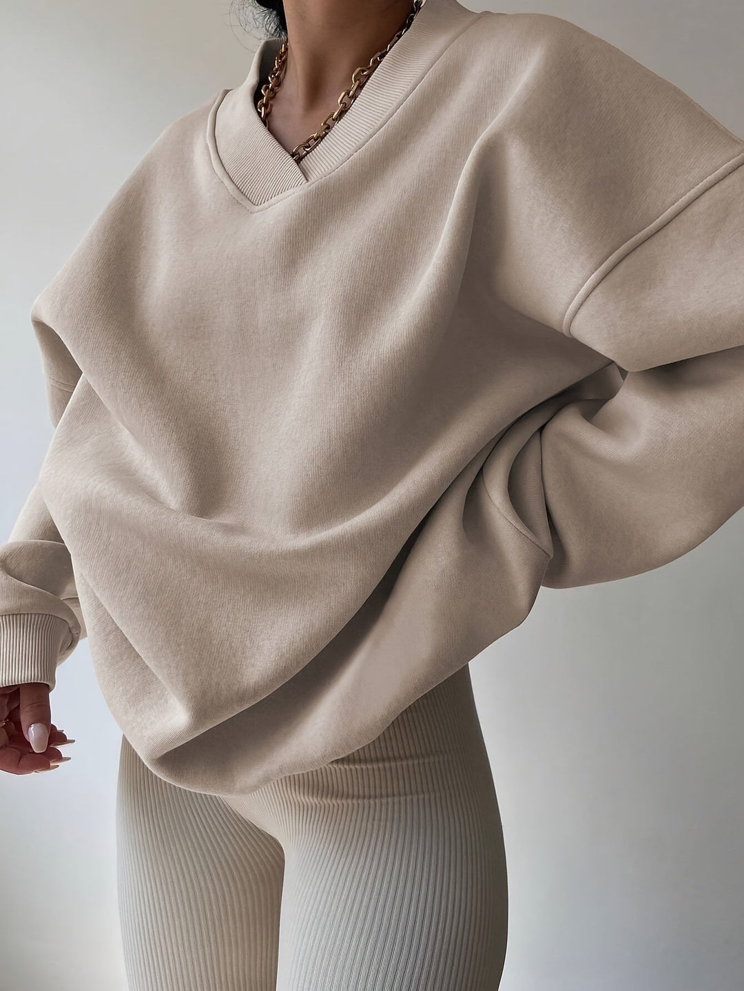 Hazel | Luźna bluza z pół-zamkiem