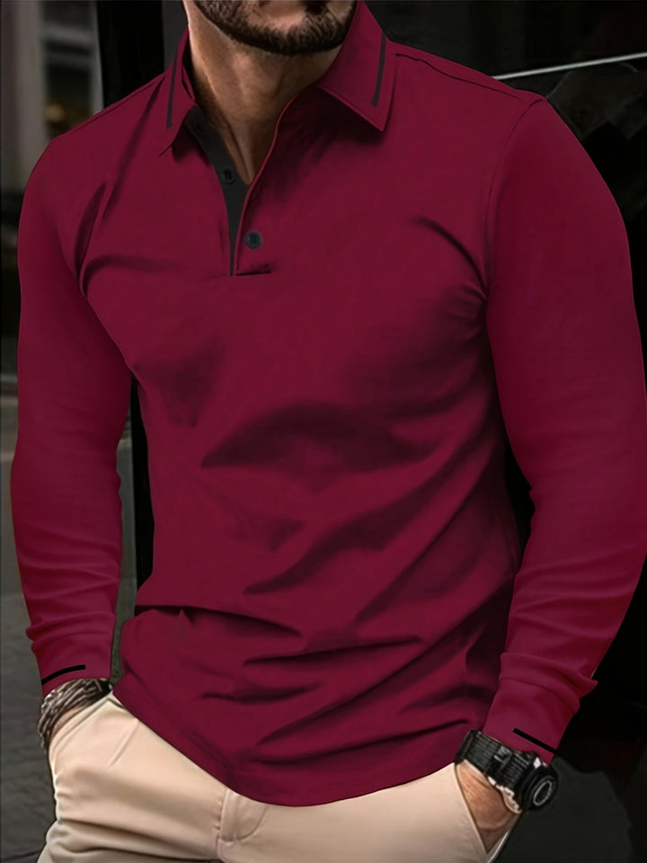 Dalton | Elegancka Koszula Polo z Długim Rękawem