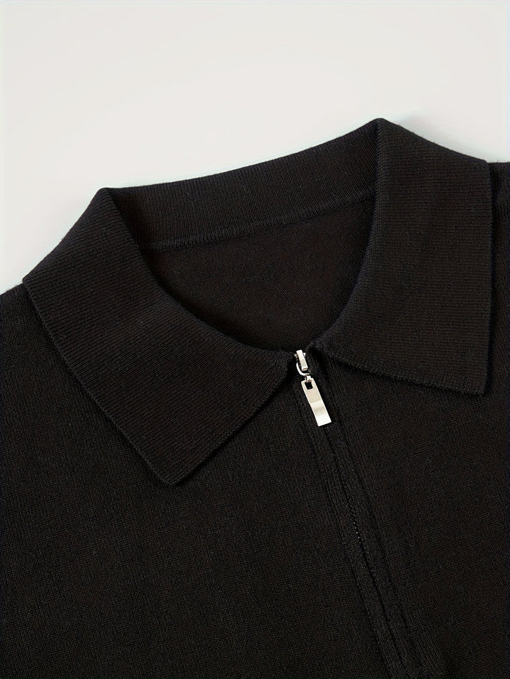 Donovan | Elegancki sweter polo z ćwierć zamkiem