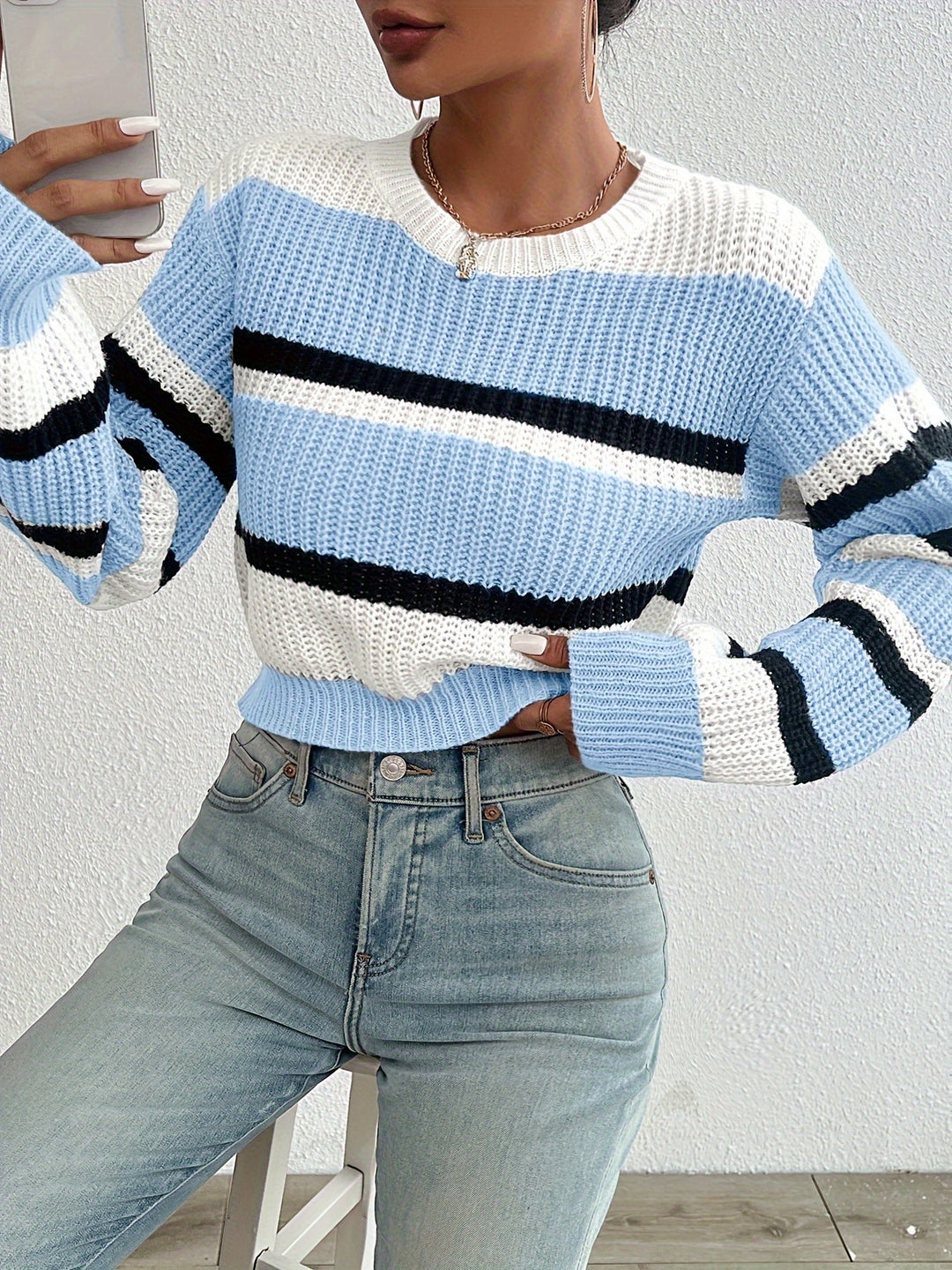 Wren | Sweter w paski z kolorowymi blokami