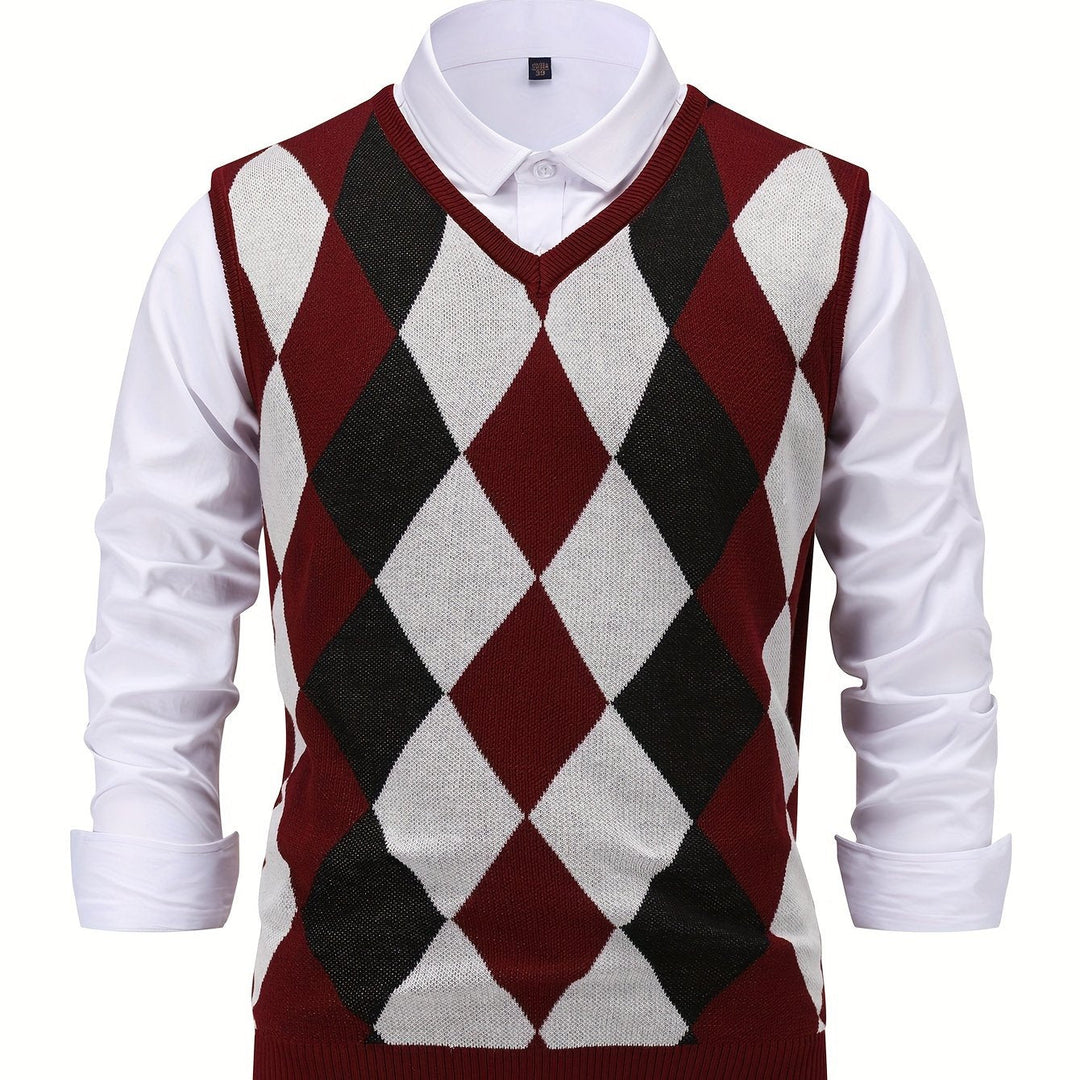 Chandler | Klasyczny Kamizelka w Wzór Argyle