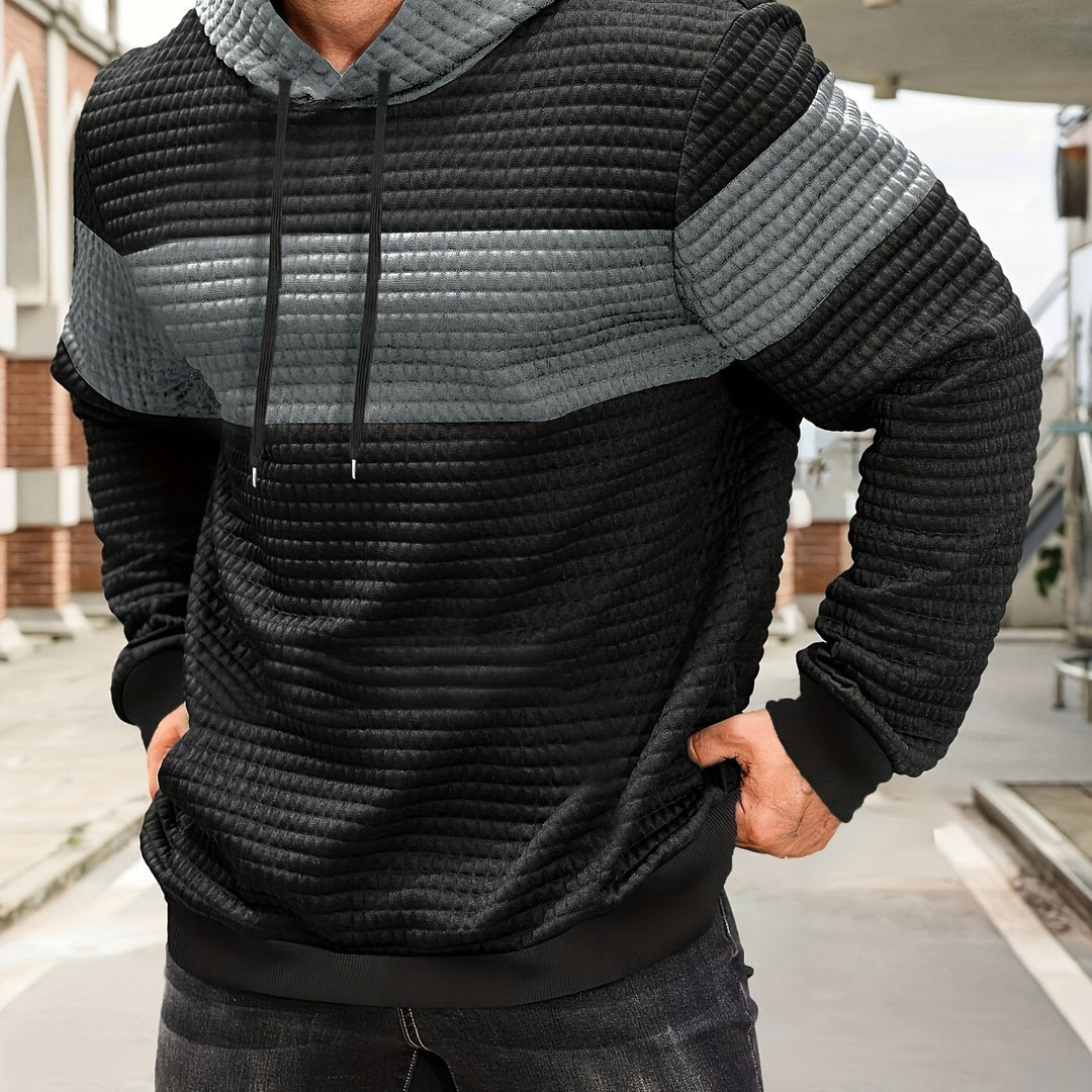 Hayes | Teksturowana bluza z kapturem w kolorze blokowym