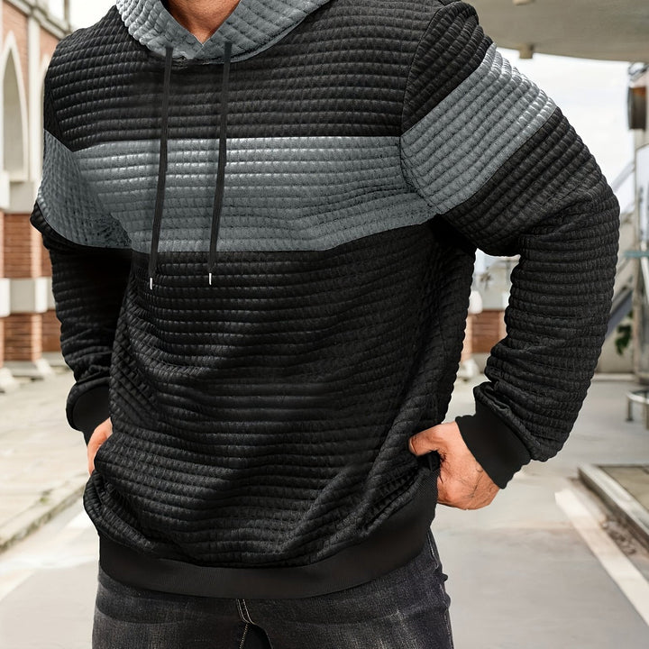 Hayes | Teksturowana bluza z kapturem w kolorze blokowym