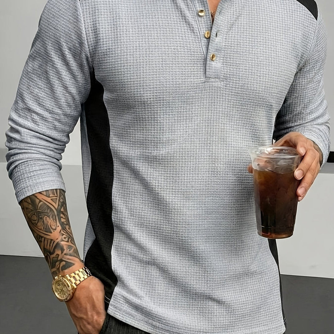 Curtis | Teksturowany longsleeve Henley