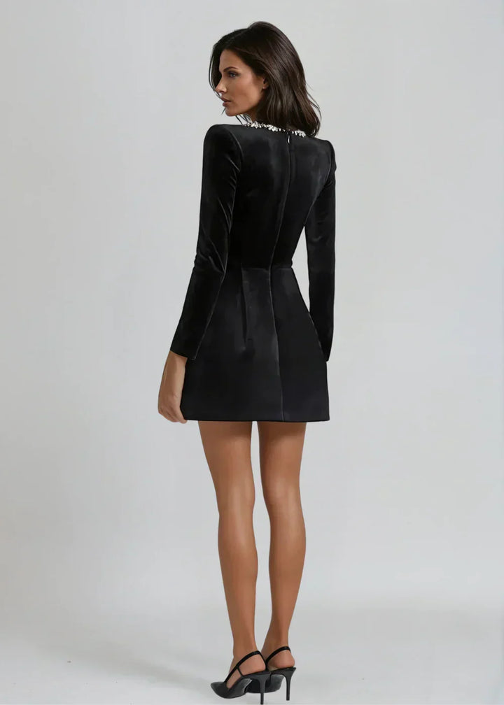 Brielle | Elegancka Mini Sukienka z Aksamit