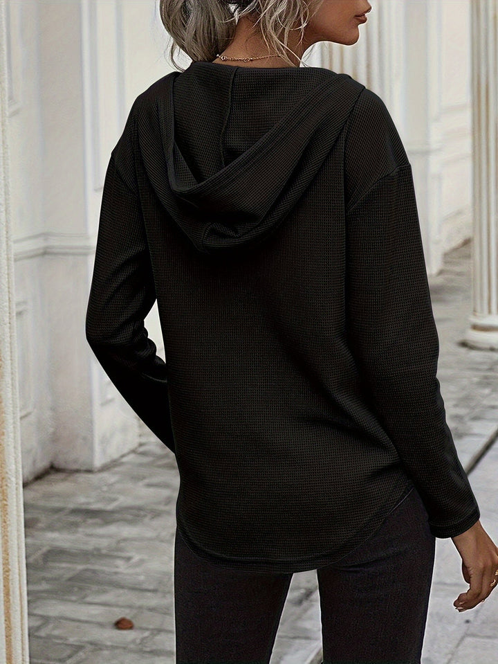 Kendra | Luźna bluza z kapturem i dekoltem w serek