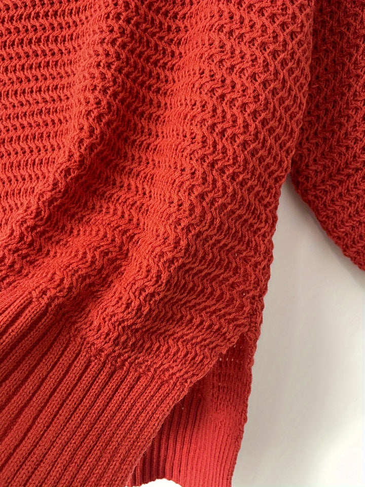 Evangeline | Teksturowany sweter o kroju high-low