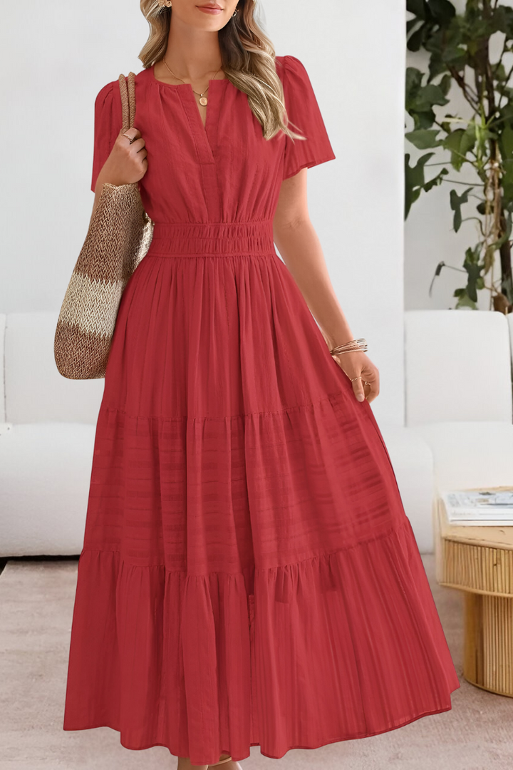 Daphne | Sukienka Maxi z Falbankami