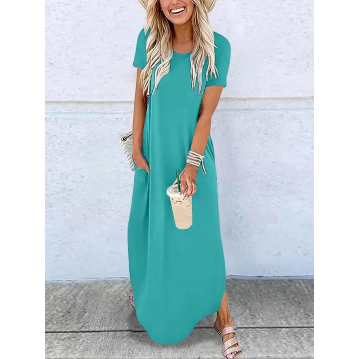 Kaylee | Casual Letnia Sukienka Maxi z Okrągłym Dekoltem