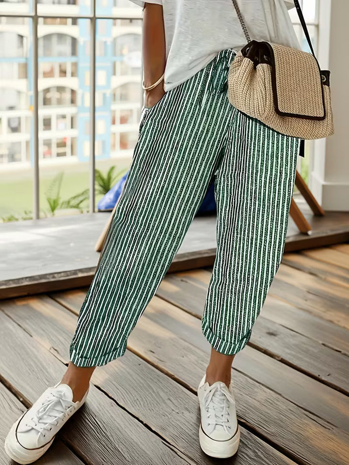 Marley | Paski Szerokie Spodnie Casual