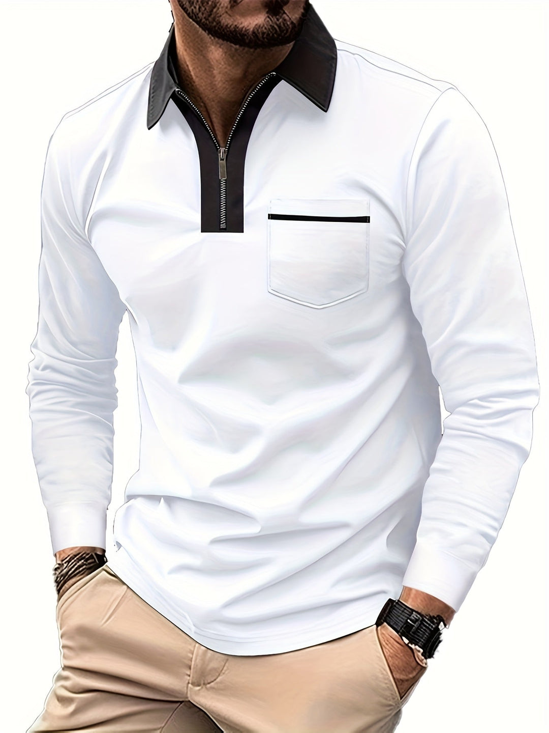 Curtis | Elegancka koszulka polo z zamkiem przy kołnierzu