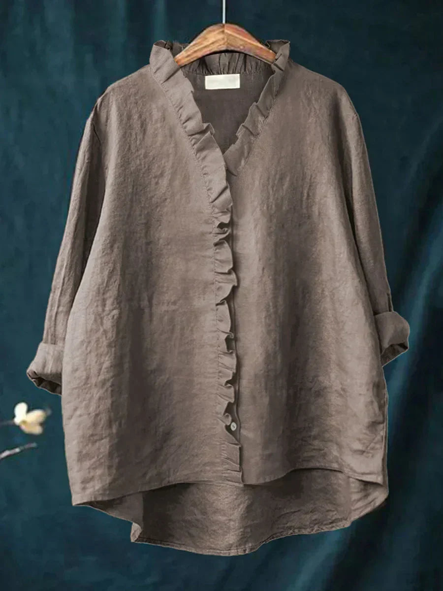 Eliza | Casual Ruffle V-Neck Blouse