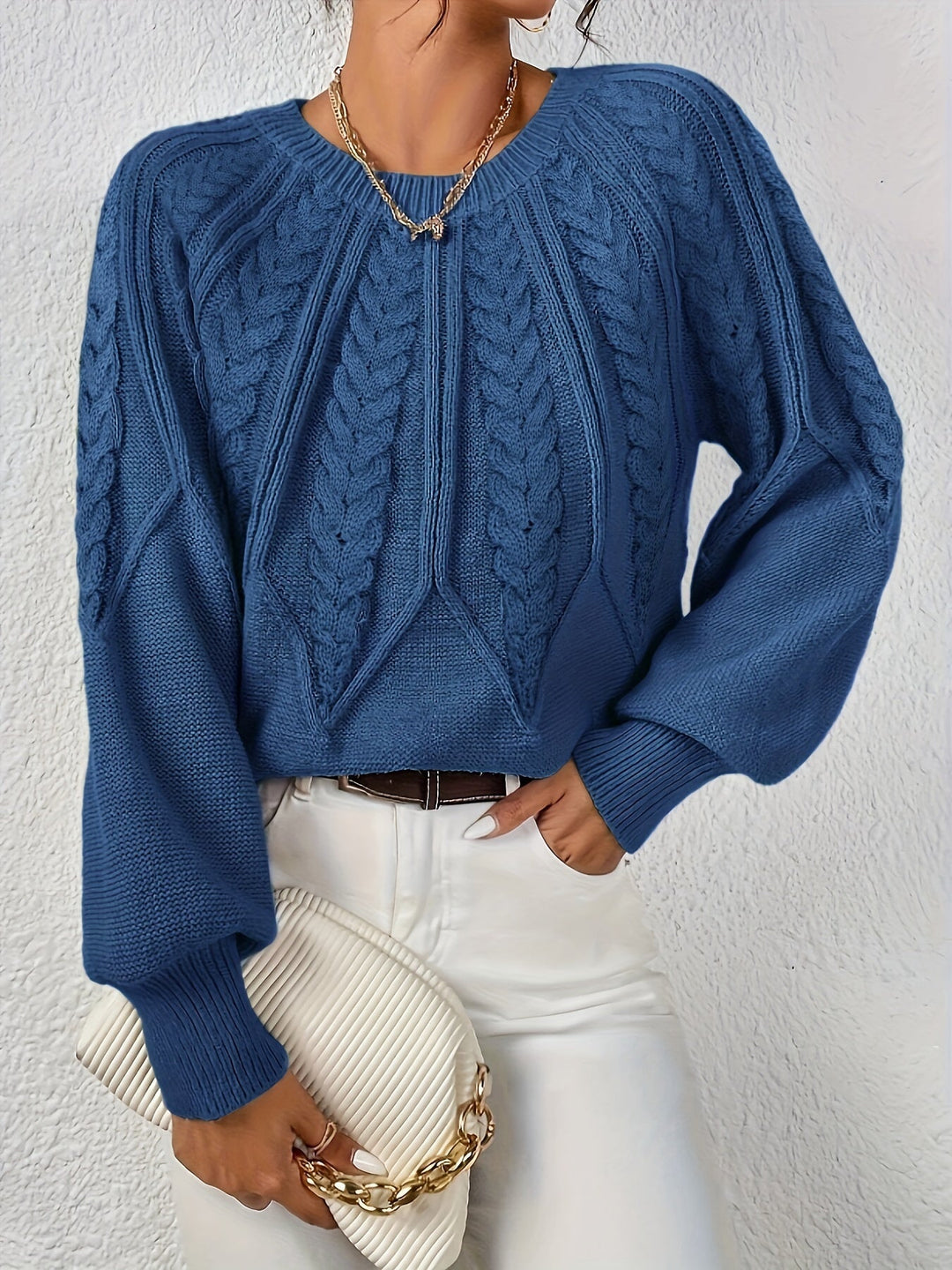 Eleanor | Luźny sweter w warkocze