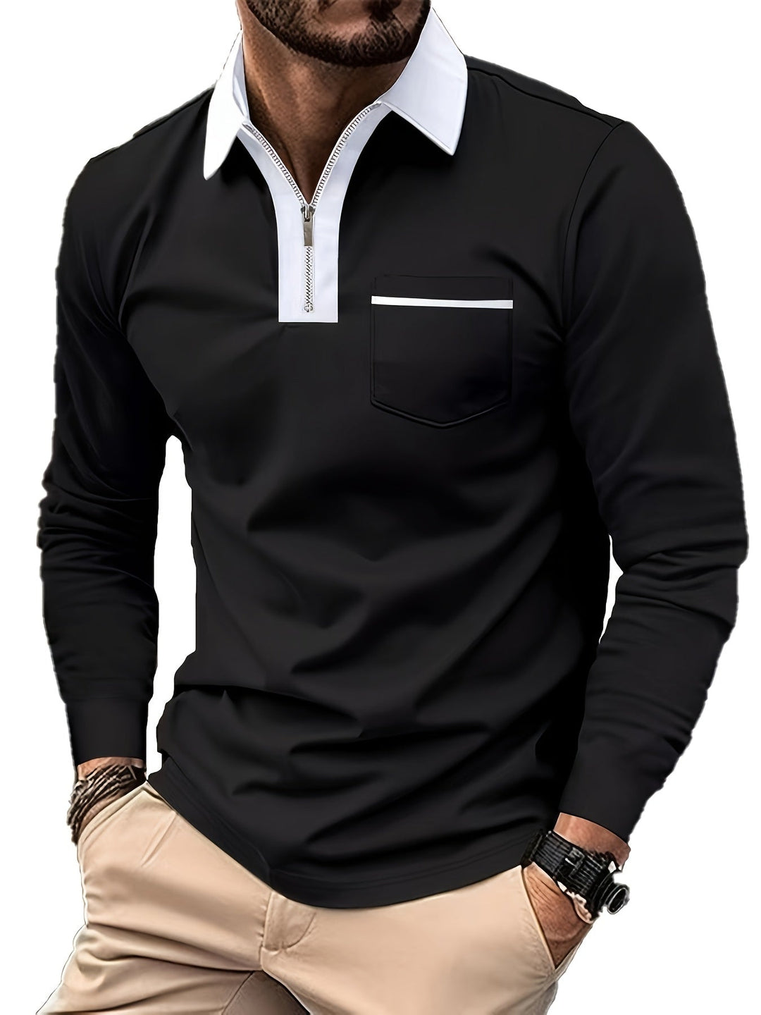 Curtis | Elegancka koszulka polo z zamkiem przy kołnierzu