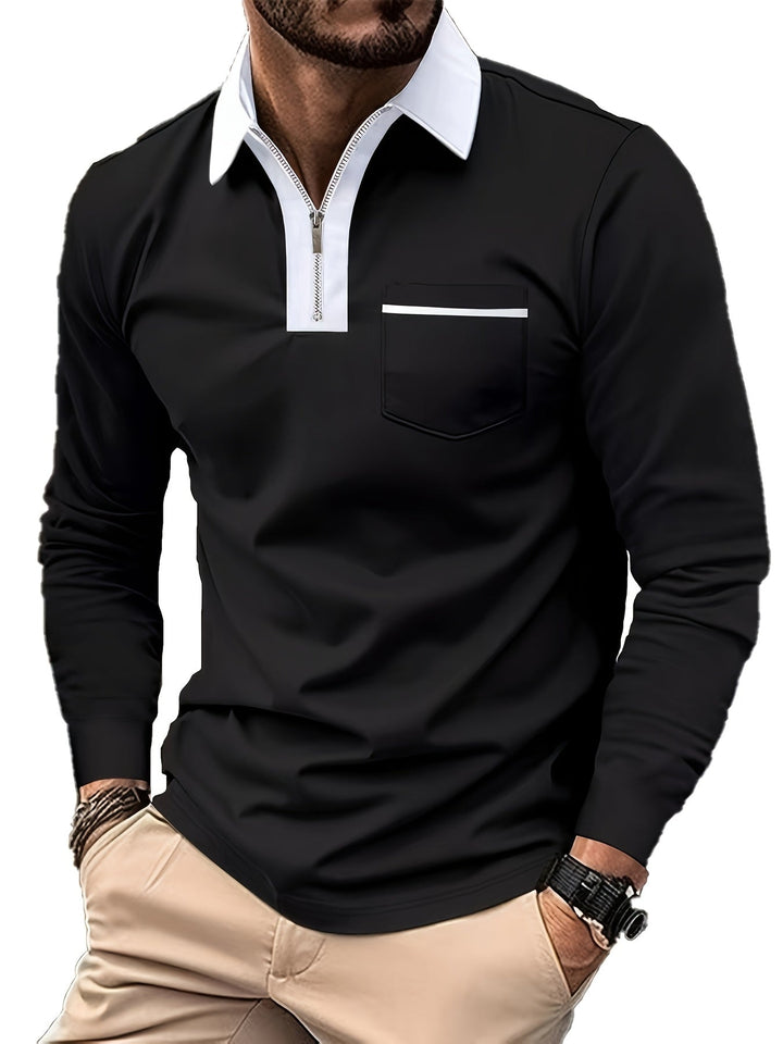 Curtis | Elegancka koszulka polo z zamkiem przy kołnierzu