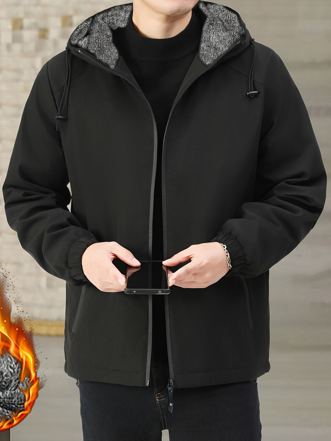 Victor | Przytulna Kurtka z Kapturem z Fleece
