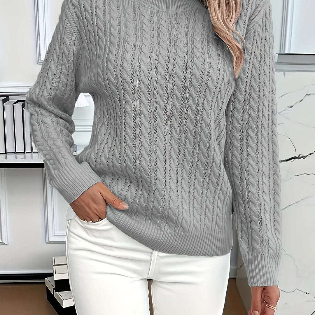 Faye | Sweter z okrągłym dekoltem w splot kablowy