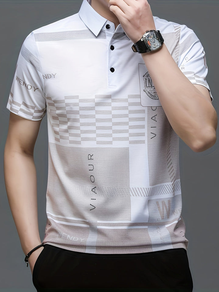 Nathaniel | Elegancka koszulka polo w kolorowe bloki