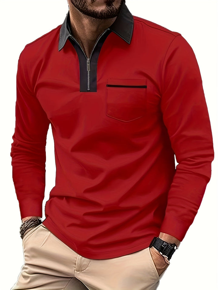 Curtis | Elegancka koszulka polo z zamkiem przy kołnierzu