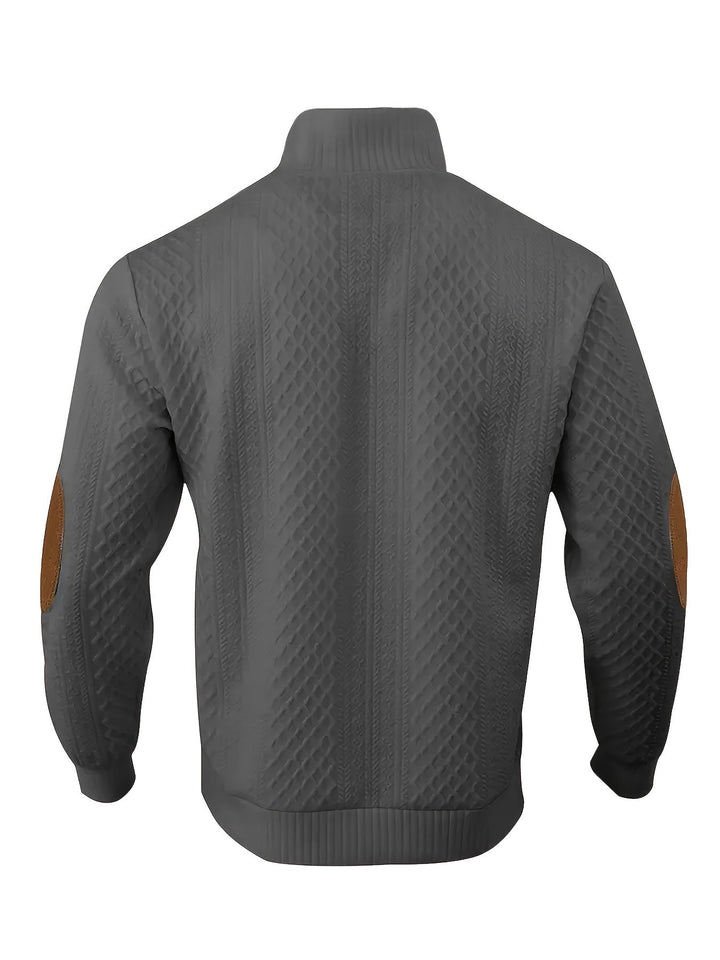 Ronan | Sweter Henley z Stojącym Kołnierzem i Guzikami