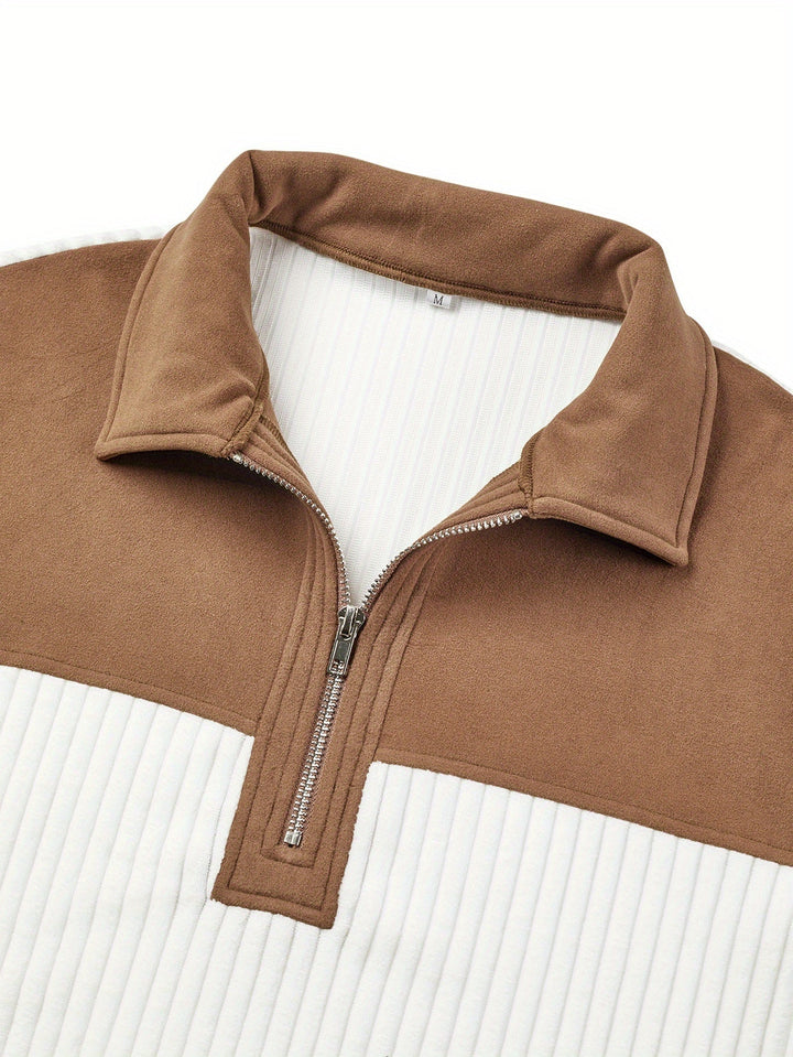 Roland | Pullover z Kwartowym Zipperem w Dwu Tonach