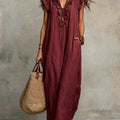 Marisol | Boho Maxi Sukienka z Falbanami