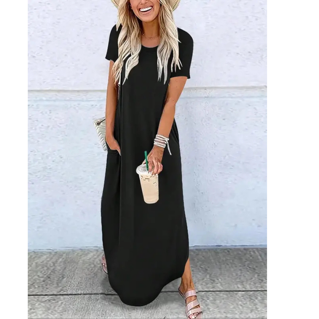 Kaylee | Casual Letnia Sukienka Maxi z Okrągłym Dekoltem