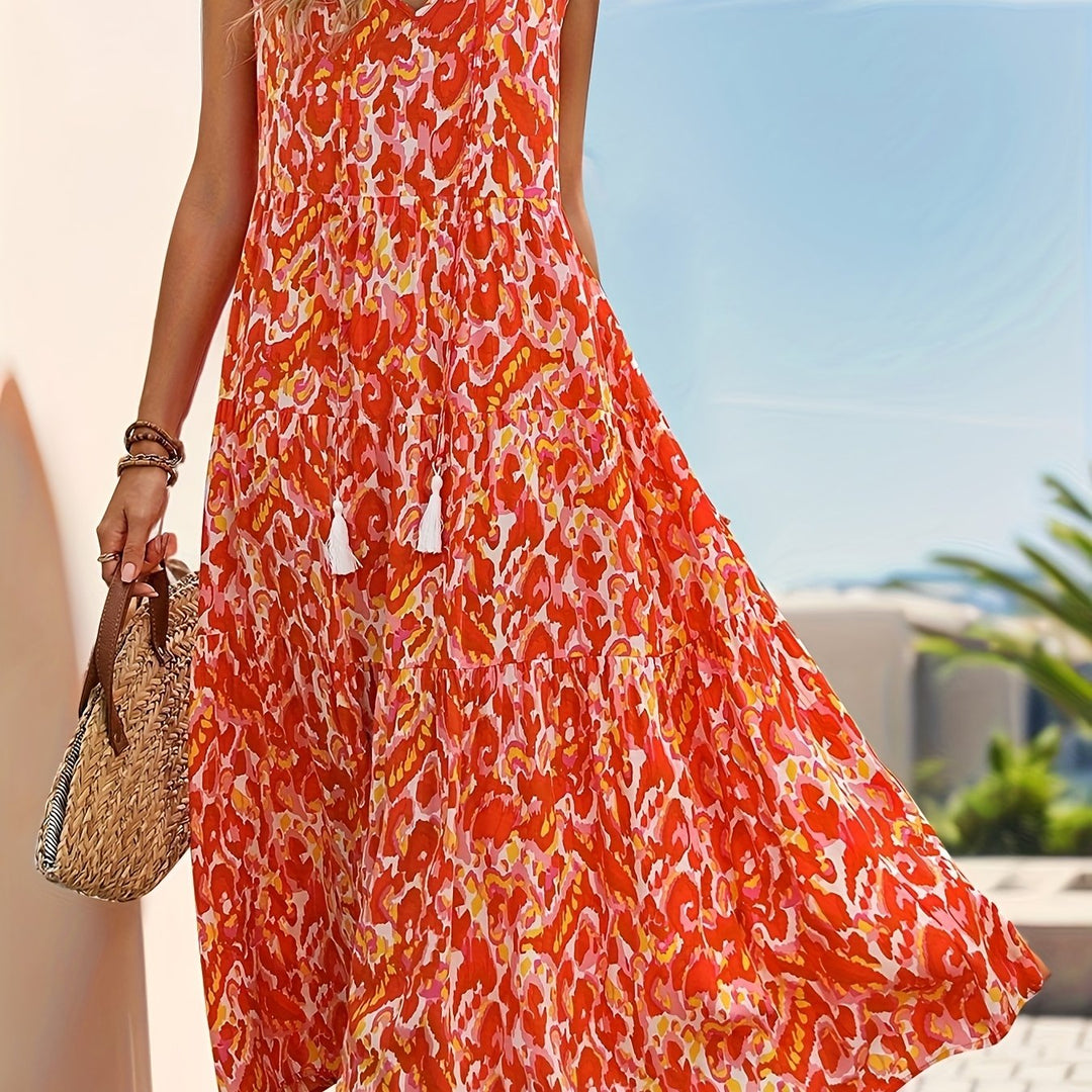 Delia | Luźna Boho Maxi Sukienka