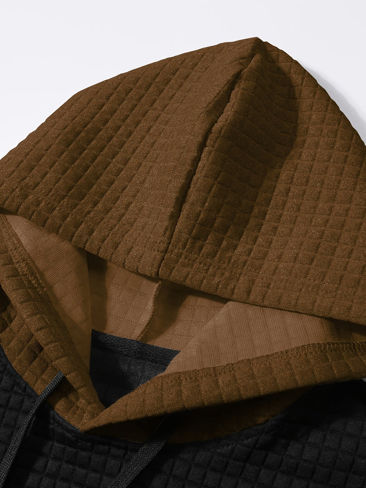 Hayes | Teksturowana bluza z kapturem w kolorze blokowym