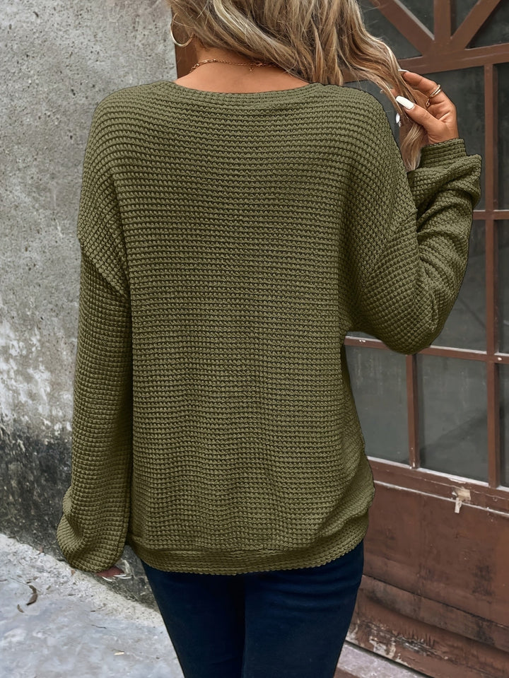 Carly | Luźny sweter z dzianiny waffle