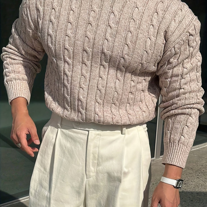 Jonas | Sweter z dzianiny w splot kablowy